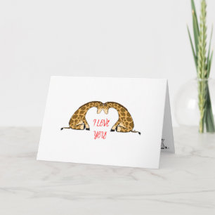 Cartão Giraffe Love Heart Namorados Card