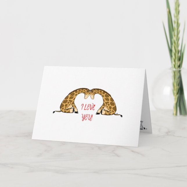 Cartão Giraffe Love Heart Namorados Card (Frente)