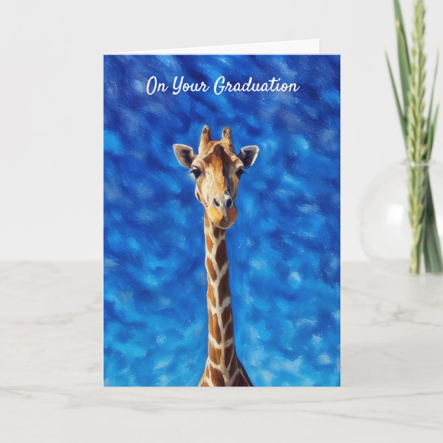Cartão Giraffe Stand Tall Graduation Card (Frente)