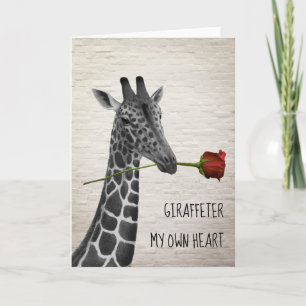 Cartão Giraffe ter My Own Heart Giraffe Rose Valentine