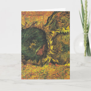 Cartão Girasóis de Van Gogh - Arte Floral Dourada Vintage