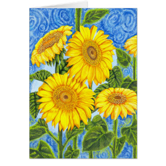Cartão Girassóis