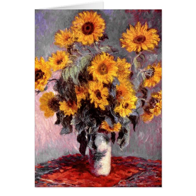 Cartão Girassóis, Claude Monet (Frente)