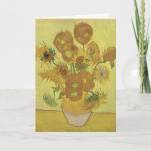 Cartão Girassóis de Van Gogh - Amarelo Vibrante sobre Ama