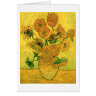 Cartão Girassóis em um vaso (F457) Van Gogh Fine Art