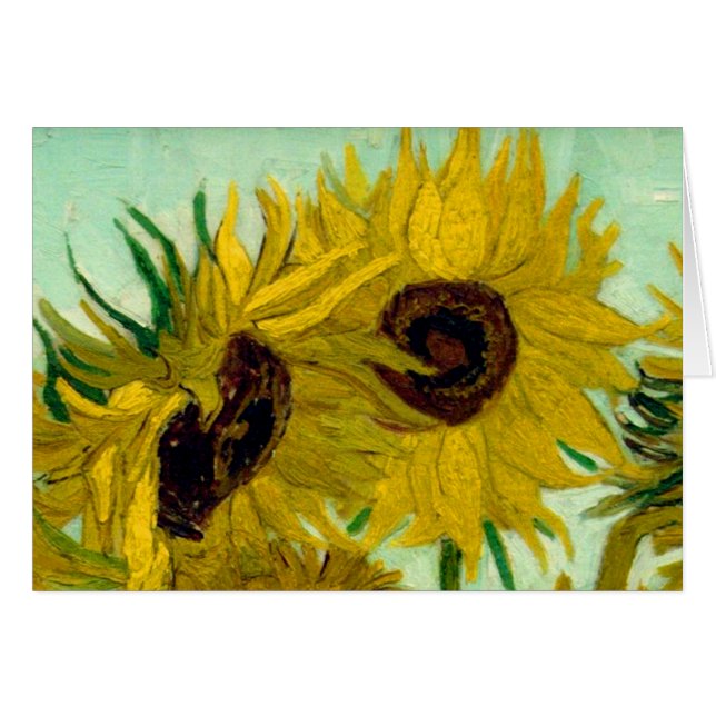 Cartão Girassóis em Vase Van Gogh Fine Art (Frente Horizontal)