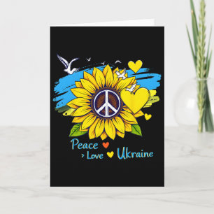 Cartão Girassol Bandeira Ucrânia Mapa Paz Amor Ucrânia Uc