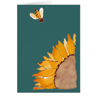 Cartão Girassol e abelha