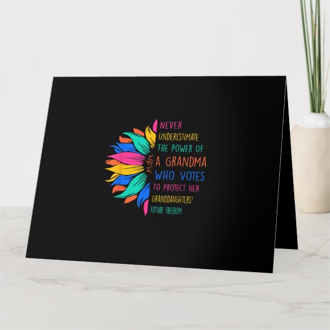 Cartão Girassol Nunca Subestima O Poder Da Avó (Frente)