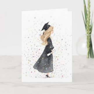 Cartão Girl Graduation Card-Folded Card