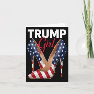 Cartão Girl High Heel Stilettos American Flag Trump 2024