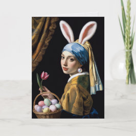 Cartão Girl With A Pearl Earring Easter Card Vermeer Art