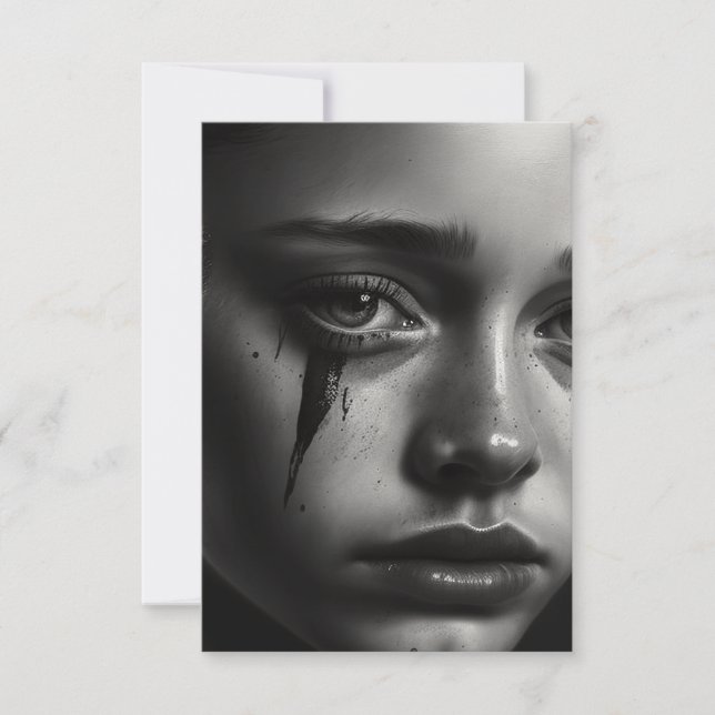 Cartão Girl with tears (Frente)