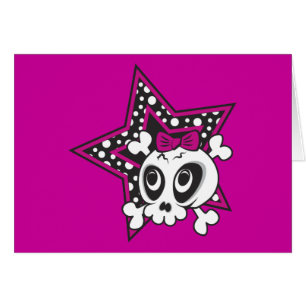 Cartão Girlie Emo Skull