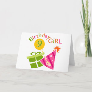 Cartão Girls 9th Birthday