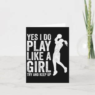 Cartão Girls Bysketbyll Player Clothes Aspas Gift Play L