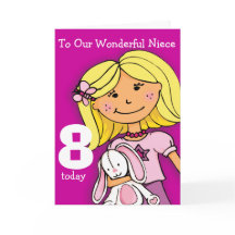 Girls Niece 8.º aniversário da menina roxa