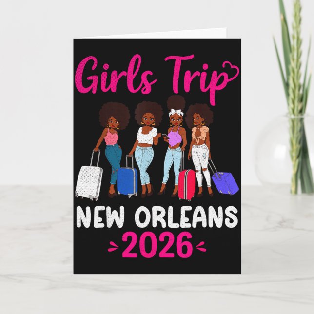 Cartão Girls Trip New Orleans 2026 Squad Matching Outfit  (Frente)
