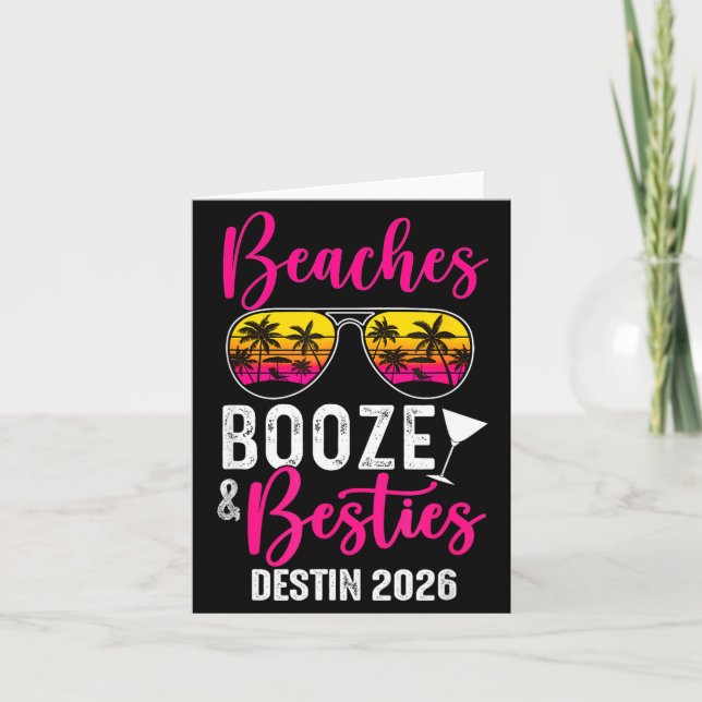 Cartão Girls Weekend Trip Destin 2026 Beaches Booze Ies  (Frente)