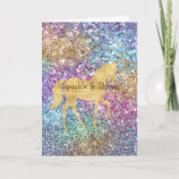 Girly Pink Purple Aqua Mint Dourado Unicorn Sparkl