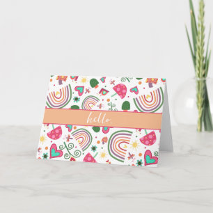 Cartão Girly Rainbows Cogumelos Inspirividade Notecard