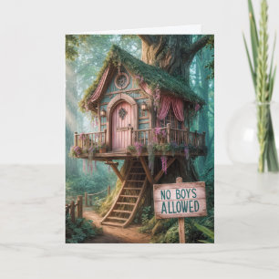 Cartão Girly Treehouse para o aniversário da neta