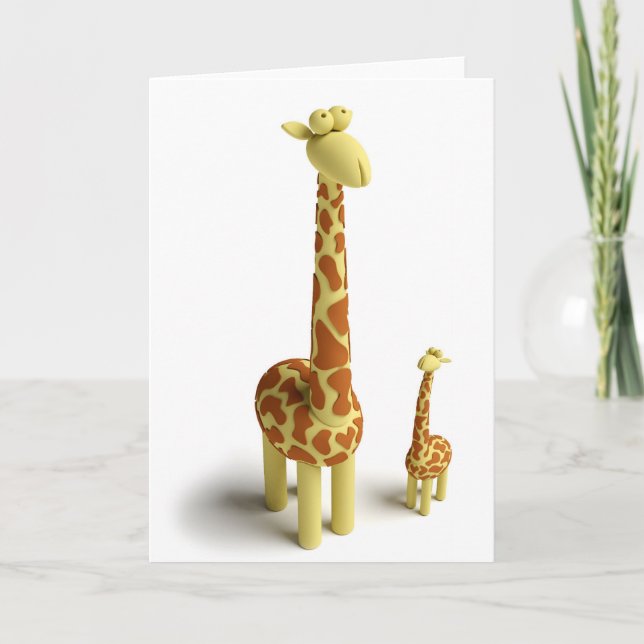 Cartão Girrafe e girafa do bebê (Frente)