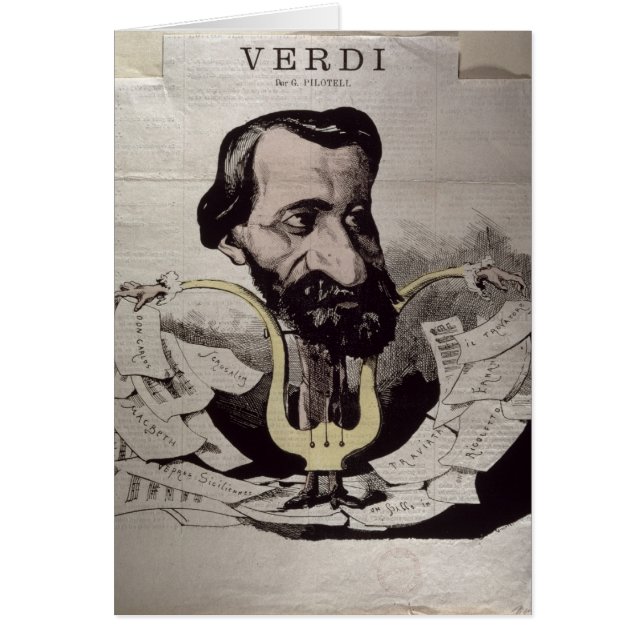 Cartão Giuseppe Verdi, caricatura, 1860's (Frente)