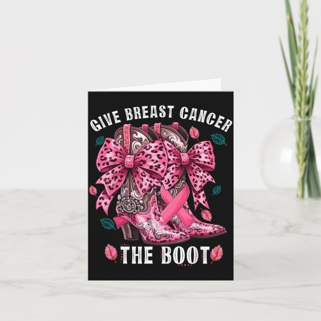 Cartão Give Breast Cancer The Boot Nk Cowgirl Western Tee (Frente)