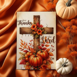 Cartão Give Thanks to the Lord Christian Thanksgiving