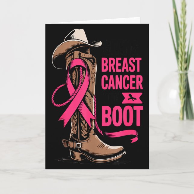 Cartão Giving Breast Cancer The Boot Cowboy Design  (Frente)