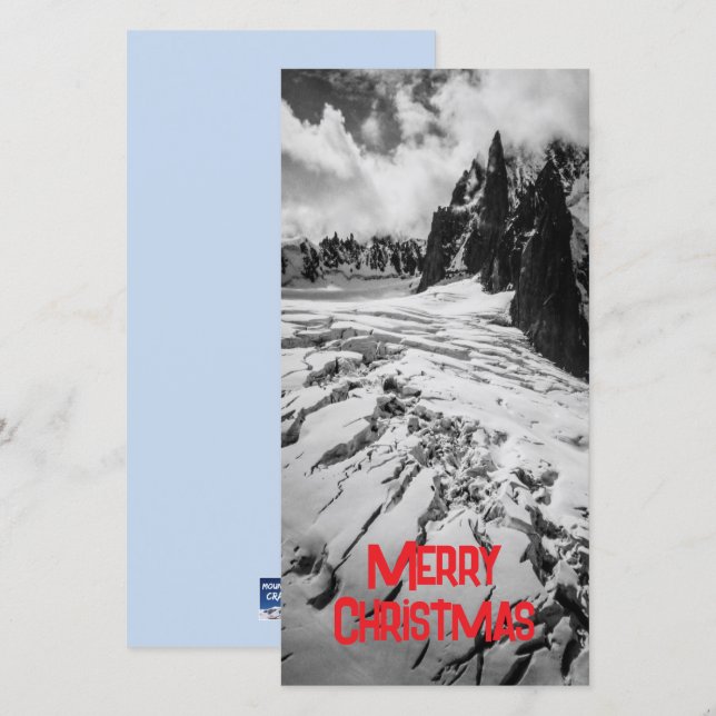 Cartão Glacial Crevasse Mont Blanc, France Christmas (Frente/Verso)