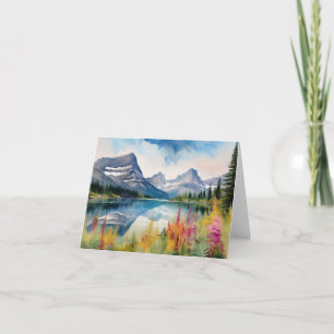 Cartão Glacier National Park Montana Watercolor