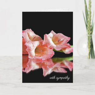 Cartão gladiola rosa a preto para simpatia