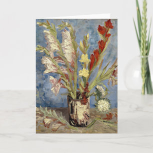 Cartão Gladioli e China Asters   Vincent van Gogh