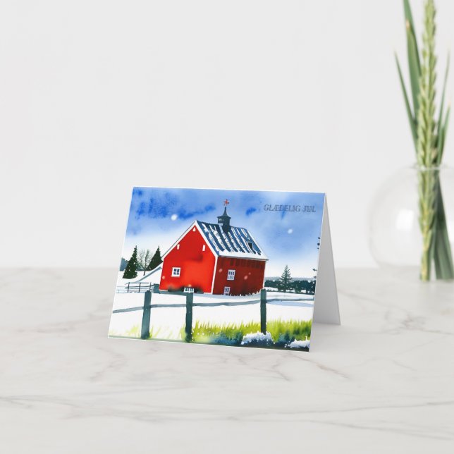 Cartão Glæ delig jul, Natal dinamarquês (Frente)