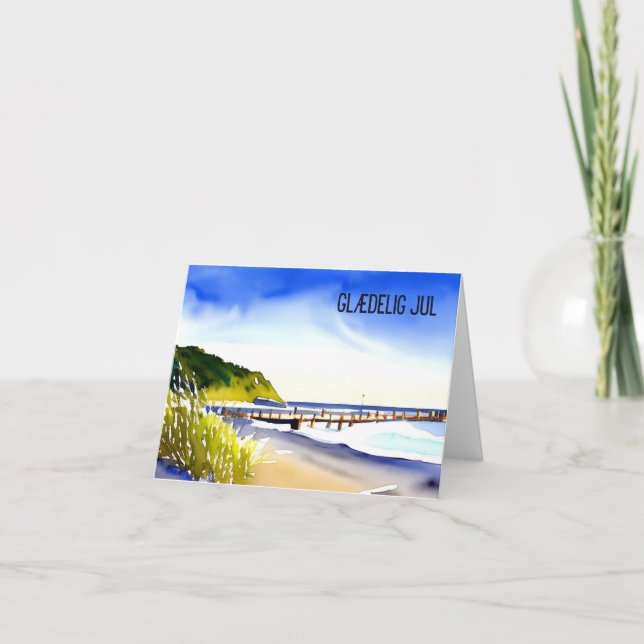 Cartão Glæ delig jul, Natal dinamarquês (Frente)