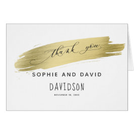 Cartão Glam Calliographic Dourada Stroke Obrigado