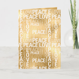 Cartão Glam Dourado Peace Love