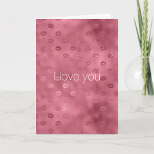 Cartão Glam Vermelho Lábios Glitzy Beija Amor