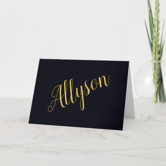 Cartão Glâmour dourado personalizado  (Frente)