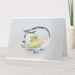Cartão Glass Piggy Bank IOU
