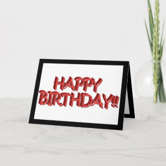 Cartão Glassy Red Happy Birthday
