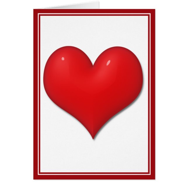 Cartão Glassy Red Heart (Frente)