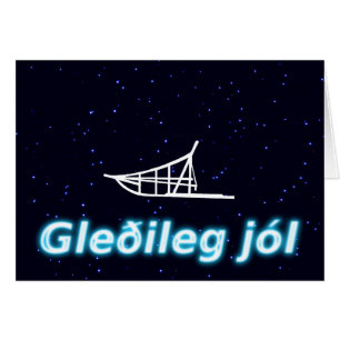 Cartão Gleðileg jól - Dogsled