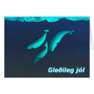Cartão Gleðileg Jól - Narwhal