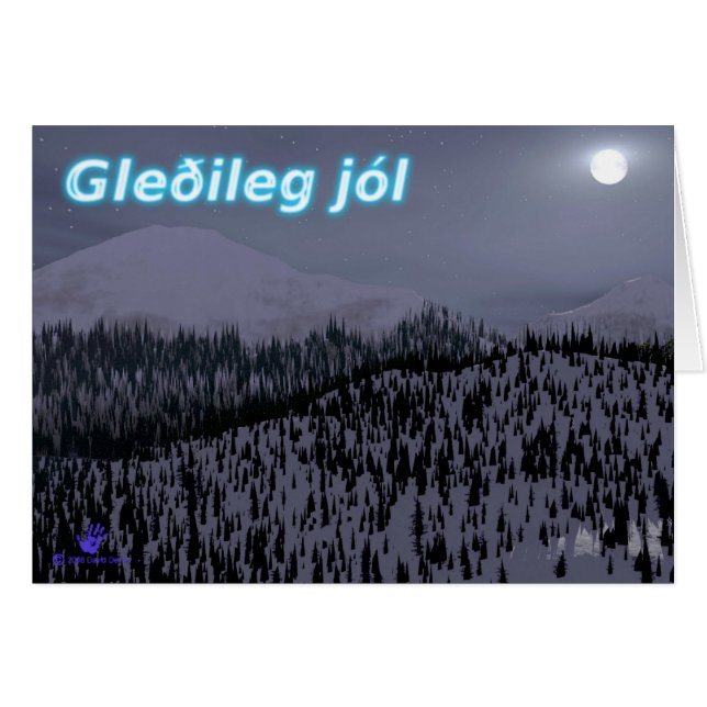Cartão Gleðileg Jól - Noite Fria Em Idaho (Frente Horizontal)