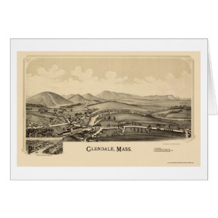 Cartão Glendale, mapa panorâmico das MÃES - 1890