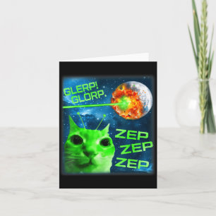 Cartão Glerp Glorp Gato Alien Divertido Meme Brainrot