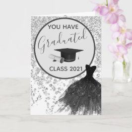 Cartão Glitter de Prata Elegante Você pode Vestir o Forma